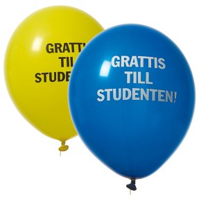 Ballonger GRATTIS TILL STUDENTEN! blågula 12-pack