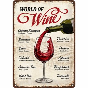 Barskylt World of Wine 20x30 cm