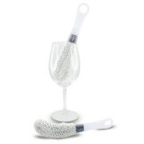 Washing brush for wine glasses and champagne glasses