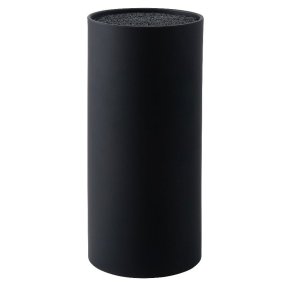 Svart knivblock med borst