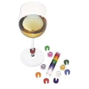 Färgkodade markörer till vinglas 10 st