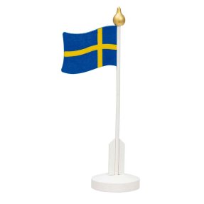 Bordsflagga svensk i trä 24 cm
