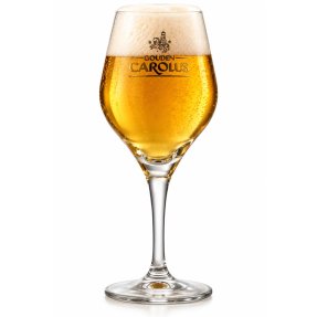 Gouden Carolus ölglas på fot