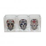 Shot glass skulls various motifs 6 cl 3 pack