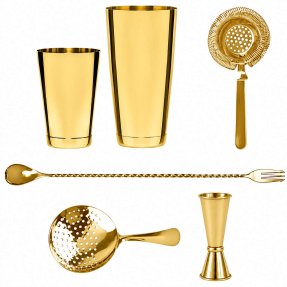 Speakeasy barset guldpläterad metall