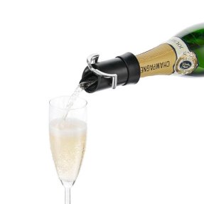 Champagneförslutare med hällpip – Svart