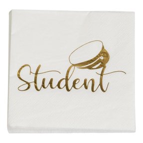Studentservetter Guld 33 x 33 cm 16-pack