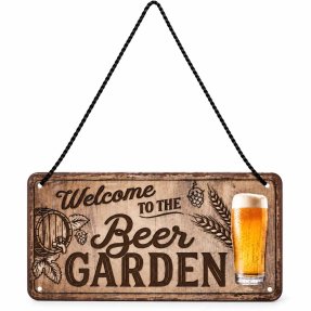 Barskylt Welcome to the beer garden 10x20 cm
