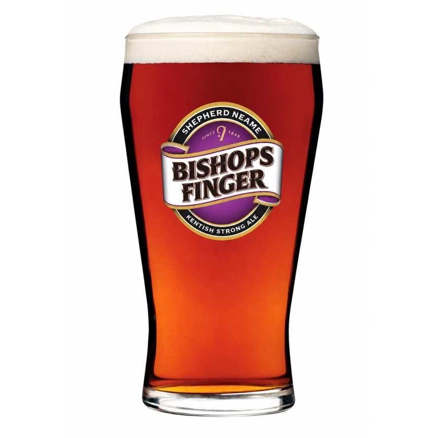 Zoom bild av Bishops Finger ölglas pint