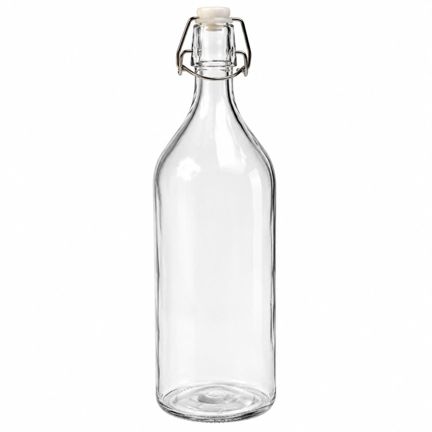 Zoom bild av Glasflaska med patentkork 1 liter