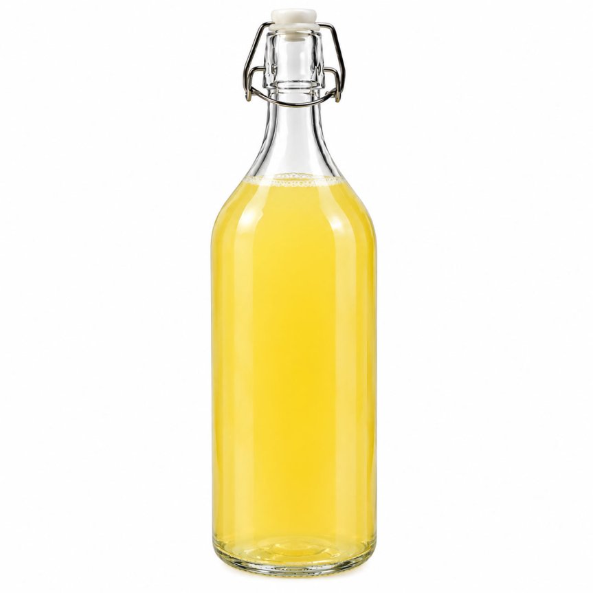 Zoom bild av Glasflaska med patentkork 1 liter