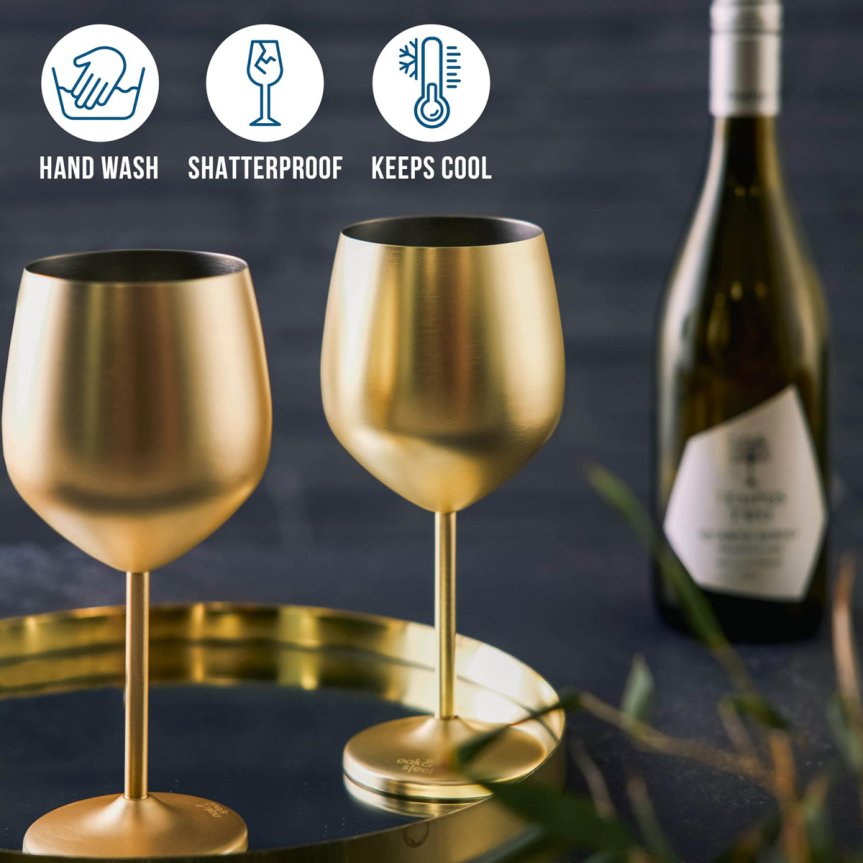 Guldglas vinglas - Cocktailglas i guld 50 cl 2-pack