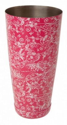 Bostonshaker rosa mönstrad med shakerglas