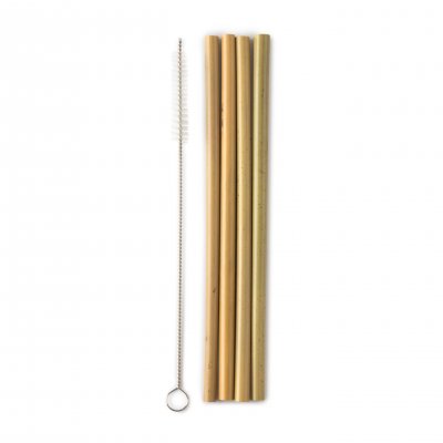 Bambusugrör med rengöringsborste 4-pack