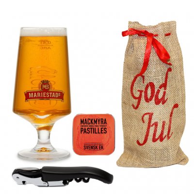 Christmas giftbag Mariestads beer glass 40 cl
