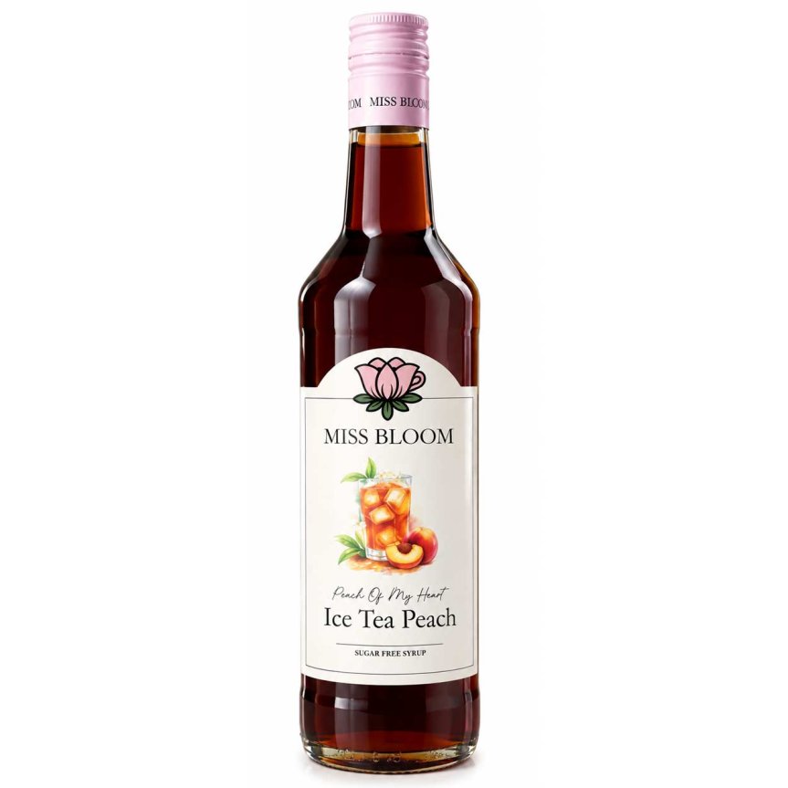 Zoom bild av Miss Bloom Sockerfri Ice Tea Peach Syrup – Peach of My Heart – 50 cl