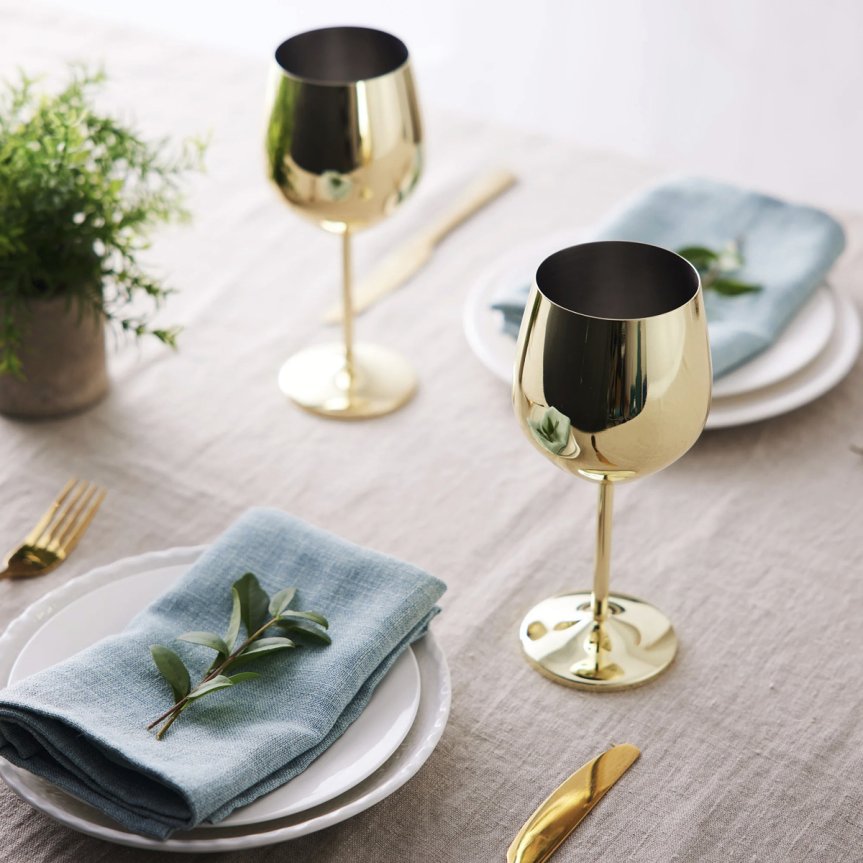 Guldglas vinglas - Cocktailglas i guld 50 cl 2-pack