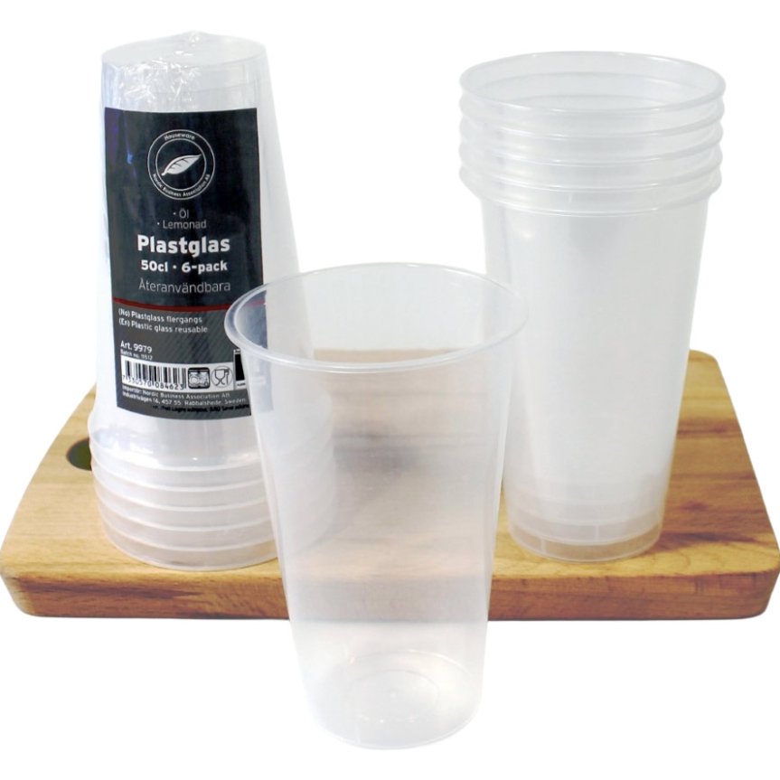 Ölglas 50 cl plast 6-pack