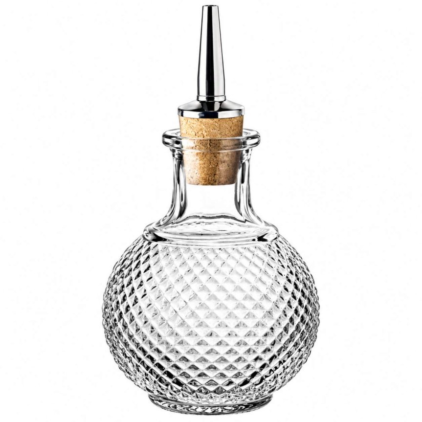 Zoom bild av Rund diamant stänkflaska 22 cl med droppkork