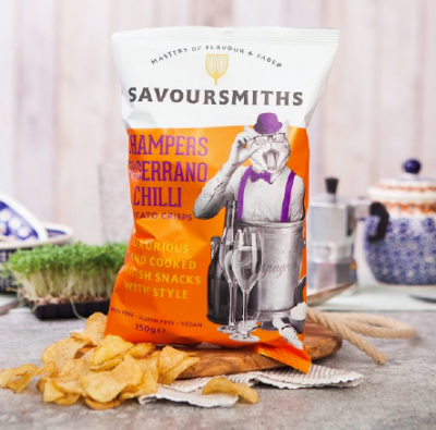 Savoursmiths chips champers och serranochili 40g