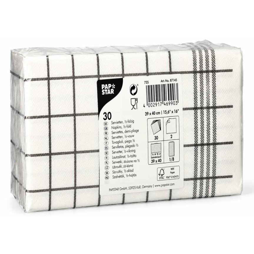 Zoom bild av Servetter PUNTO 39 x 40 cm grå Kitchen Towel 30-pack