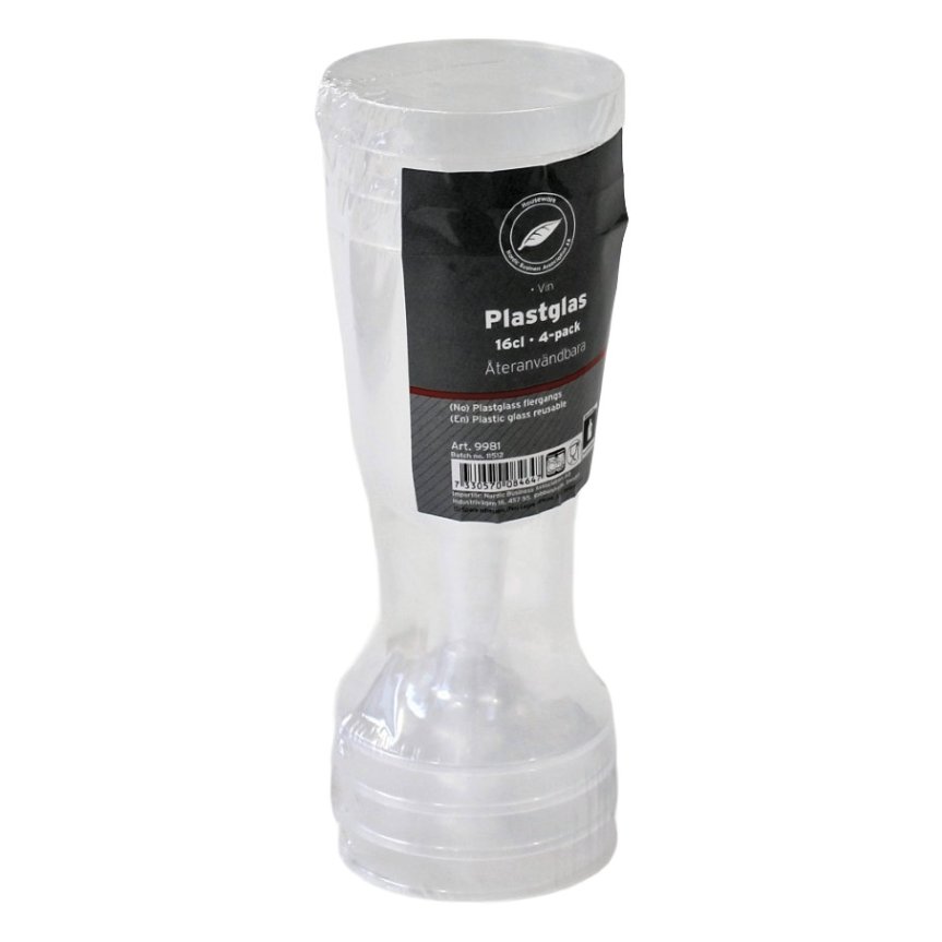 Vinglas plast 4-pack 16,3 cl