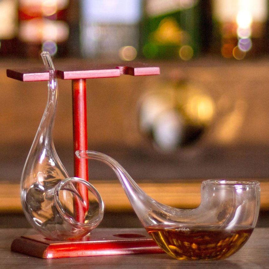 Zoom bild av Vinology Pipe Sippers med träställning