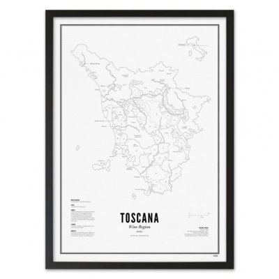 Poster vinregion Toskana 40x50 cm