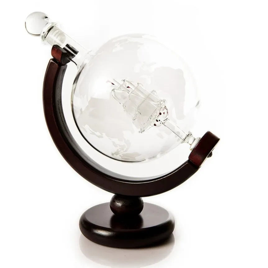 Whiskeykaraff Globe 85 cl med 2 glas och 8 whiskeystenar